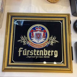 Furstenberg Beer SIGN MIRROR German Imported vintage 1980 Pabst Brewing Company
