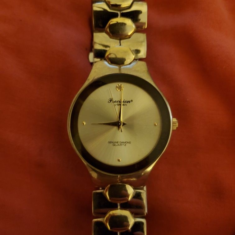 Silver And Gold Colored Precision Quarts Watch