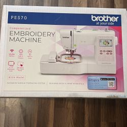 Brand New Brother PE570 Embroidery Machine with 135 Built-in Designs, Wireless Connectivity, and Artspira App Integration