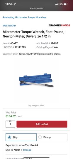 Westward 150lb Torque Wrench 