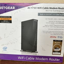 NETGEAR - Dual-Band AC1750 Router with 16 x 4 DOCSIS 3.0 Cable Modem - Black