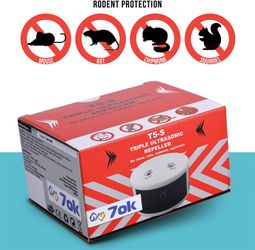 Triple Ultrasonic Repeller for Mice, Rats, Rodents, Squirrels
