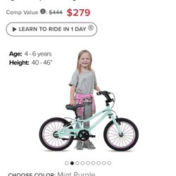 NEW! Guardian Kids Bike- Mint Green & Purple - 16 Inch