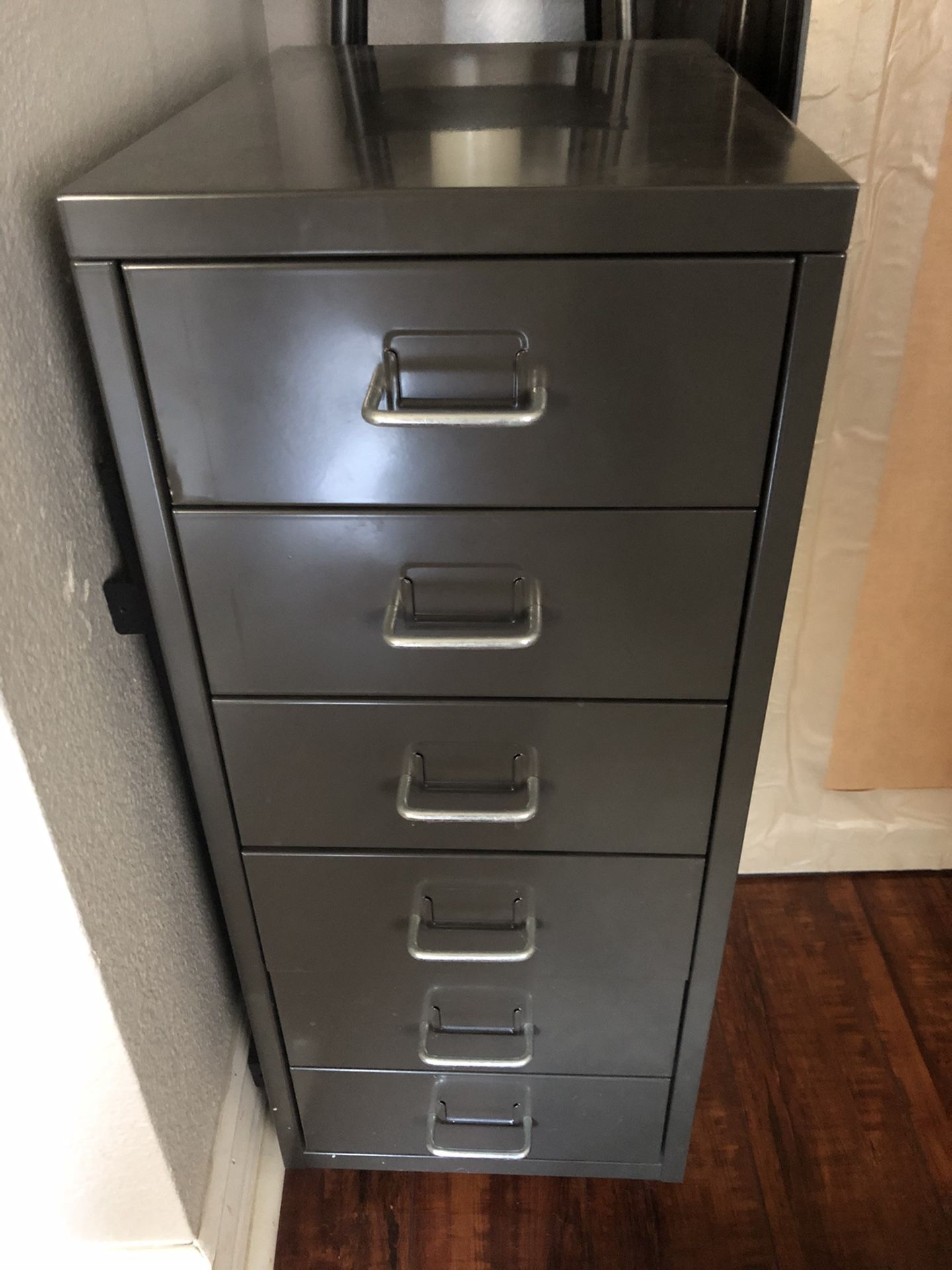 Mini file cabinet 27”x 11”wide x16” deep (metal)