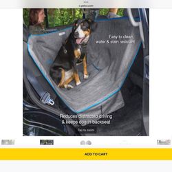 Kurgo Wander Dog Hammock Car Back Seat Cover Waterproof Beige