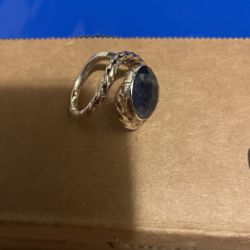 Sterling silver with sapphire ring