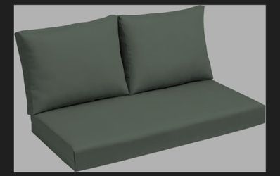 Arden earthFIBER Outdoor Loveseat Cushion Set, 48 x 24, Rain-Proof, Fade Resistant, Loveseat Bottom and 2 Back Cushions for Loveseat, Bench, and Swing