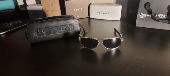 Chrome Hearts Leather Trimmed Aviators