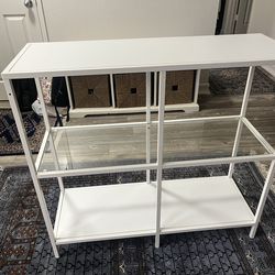 IKEA shelf with glass