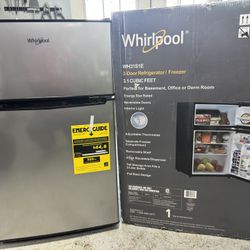 New In Box Whirlpool 2 Door Mini Refrigerator/Freezer 3.1cu ft. You Must Pickup