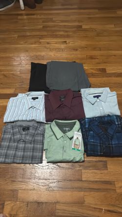 Chaps, Guess, Calvin Klein, Aeropostale assorted button ups and 2 dress slacks