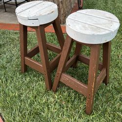 Pair of wooden stools