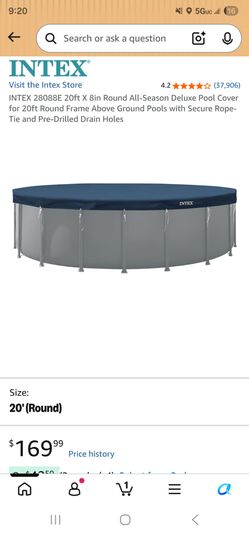 INTEX POOL COVER 20' ROUND