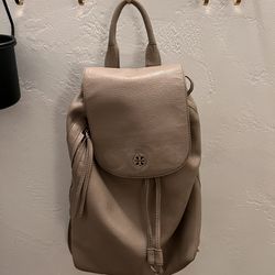 Tory Burch Leather Backpack  Pebble Grey 