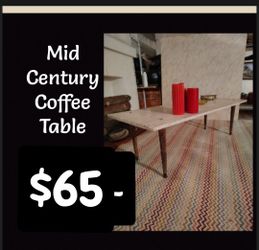 Mid-Century Travertine Top Coffee Table. Vintage