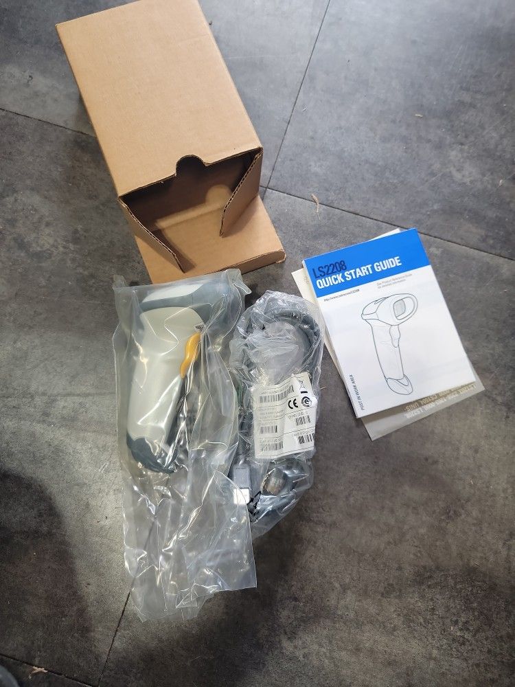 Zebra Motorola Symbol LS2208 Handheld Barcode Scanner With Stand & USB Cable - White