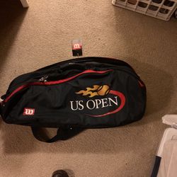 Tennis Racket And US Open  Tennis Bag