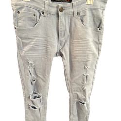 Mens Copper Rivet brand distressed blue jeans brand new never worn!