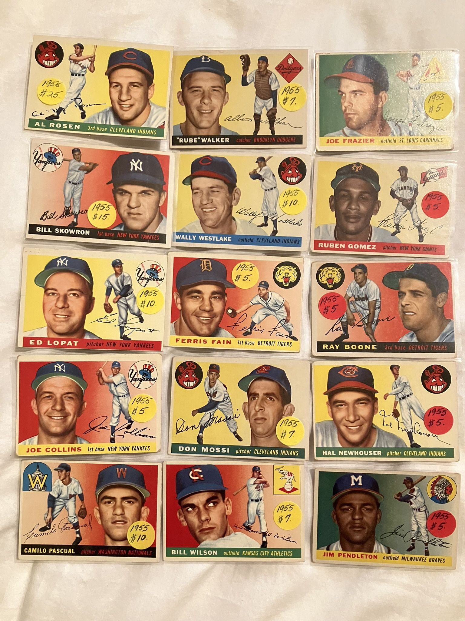 👁️ (28) 1955 TOPPS BASEBALL CARDS * (VG - EX CONDITION) 👁️