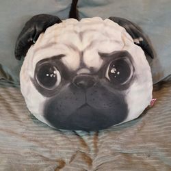 Novelty Pug Authentic China Lumbar Back Pillow Decor