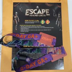PAIR OF 2DAY GA+ ESCAPE TICKETS