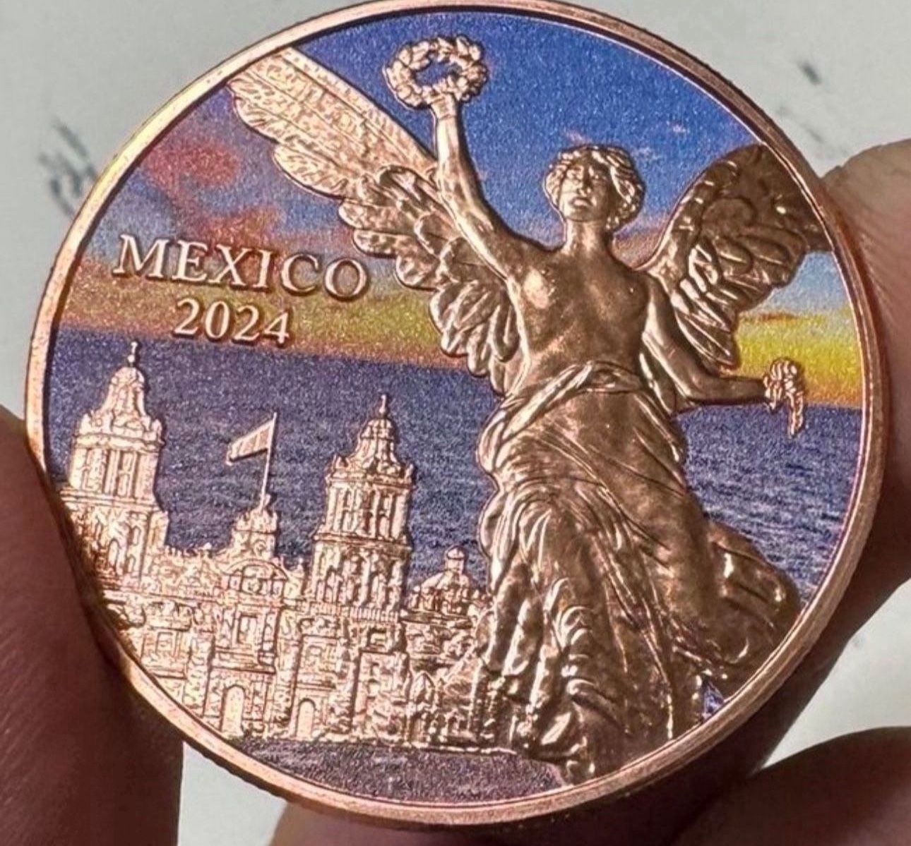 1 OZ. 2024 Colorized Copper LIBERTAD