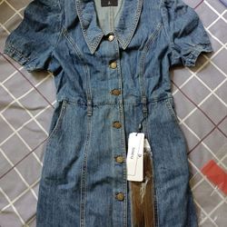 New Denim Short Sleeve Dress