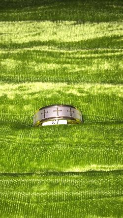 Celtic Crosses gold plated stainless steel ring