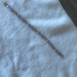 Lavender Jade & 14k Gold Bracelet