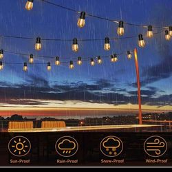 Outdoor PATIO LIGHTS - String Lights - 50 Ft -  Indoor/Outdoor Lights - Vintage Style - NEW