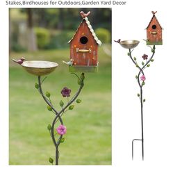 56" H Bird Baths for Outdoors,Metal Bird Bath,