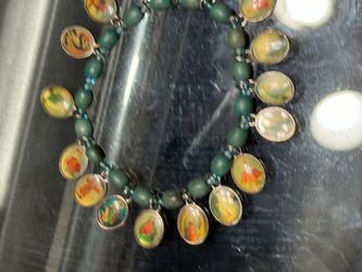 Saint Pendent Bracelet And Beaded Cross