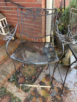 Wrought Iron Outdoor Patio Armchair BOTH FOR $50