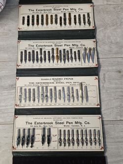 Antique Esterbrook Steel Pen Co Salesman Sample Nib Portfolio Folder Nibs 1920