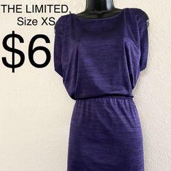 THE LIMITED, Purple & Black Striped Dress, Size XS