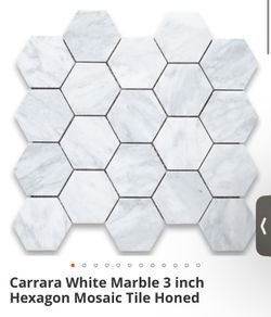 Hexagon Marble Mosaic Tile - 9 Sheets - kitchen Bathroom