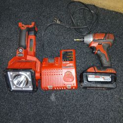 Milwaukee Impact And Led Search Light Combo With Charger