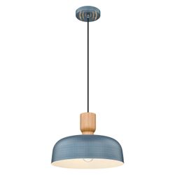 Darkaway Dusk to Dawn Industrial Pendant Light Fixtures Ceiling Hanging with Hammered Metal Shade, Blue Pendant Light for Outdoor Porch Lighting Hangi