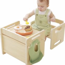 Montessori Weaning Table and Chair Set - Adjustable Design for Toddlers, Ideal for Mealtime, Learning, and Play