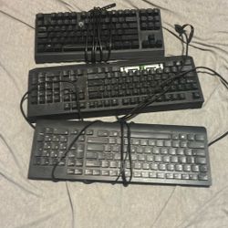 2 Razer Keyboards, 1 Lenovo Membrane Keyboard 