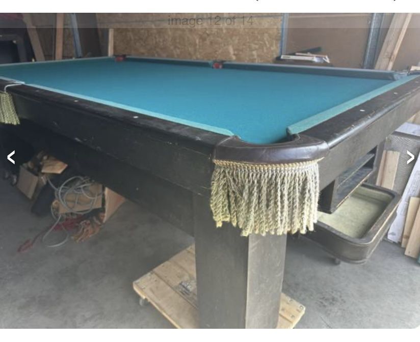 Oversized 8ft antique Brunswick Ball return Pool Table