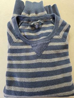 Vintage  S / P BLUE AND GREY STRIPED CREWNECK KNIT SWEATER