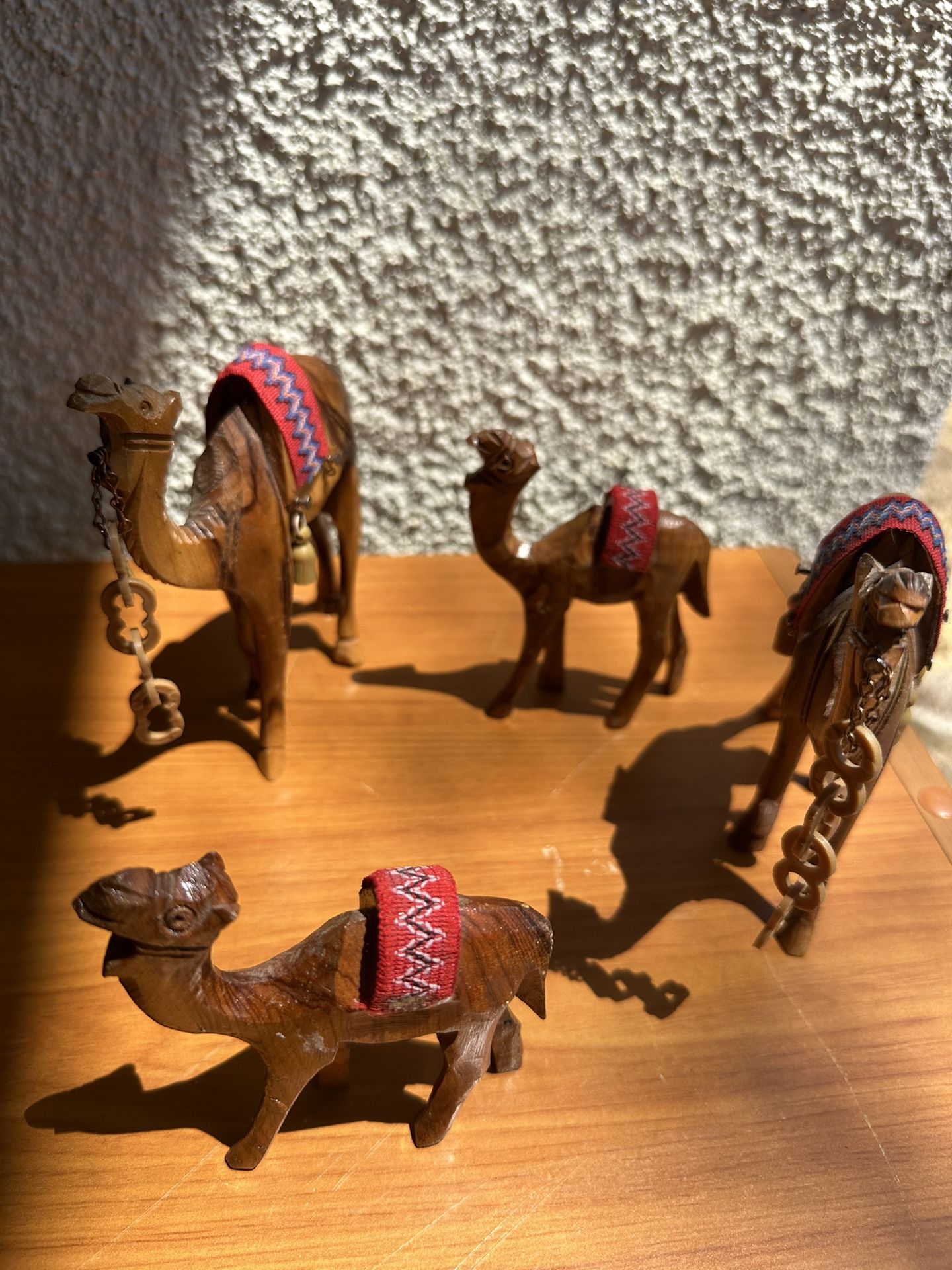Hand Carved Olive Wood Camels