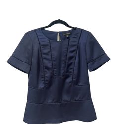 Banana Republic Navy Blue Satin Top (XS)