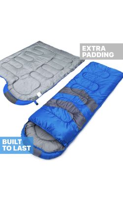 Sleeping Bags for Adults Cold Weather & Warm Boy & Girls, Size 29”x85” Black & Blue 