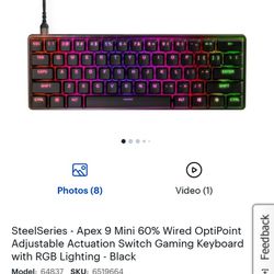 SteelSeries - Apex 9 Mini 60% Wired OptiPoint Adjustable Actuation
