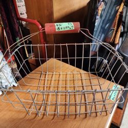 Antique wire basket with red wood handle
Farmstyle 
Antique 
18" w x 12.5"d x 6.25"h