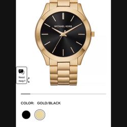 Michael Kors Big Face Unisex Watch Gold 