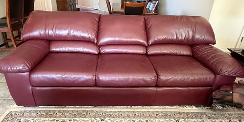 Leather sofa, chair ottoman