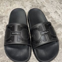 Salvatore Ferragamo Men’s Groove Slide Sandals